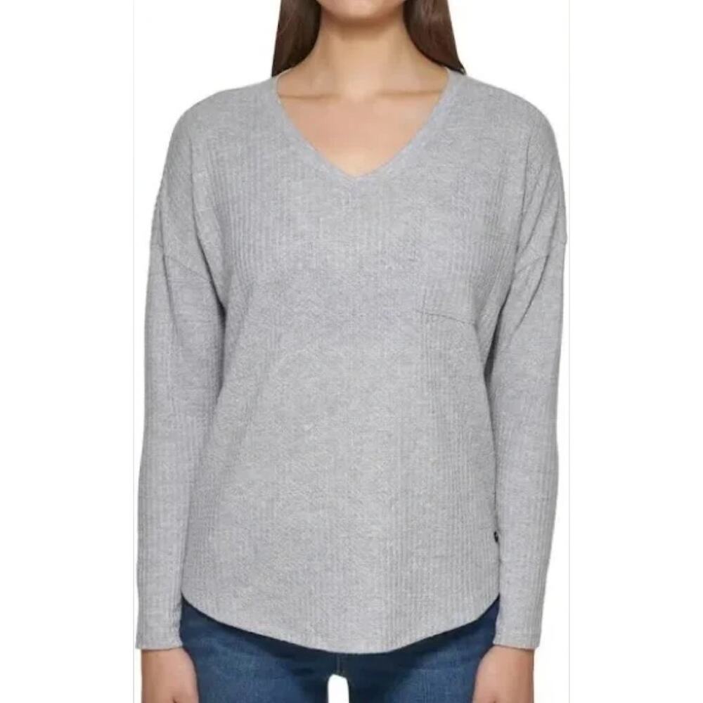 NEW‎ Calvin Klein Waffle Knit Tee in Gray